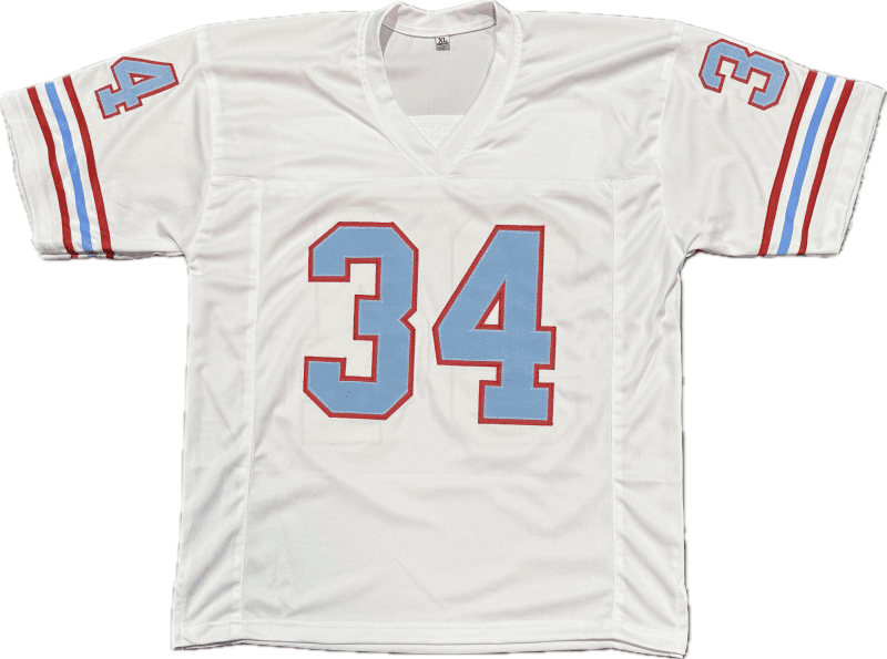 Earl Campbell Signed Autographed Custom White Blue Red Jersey JSA Authentication - Image 3