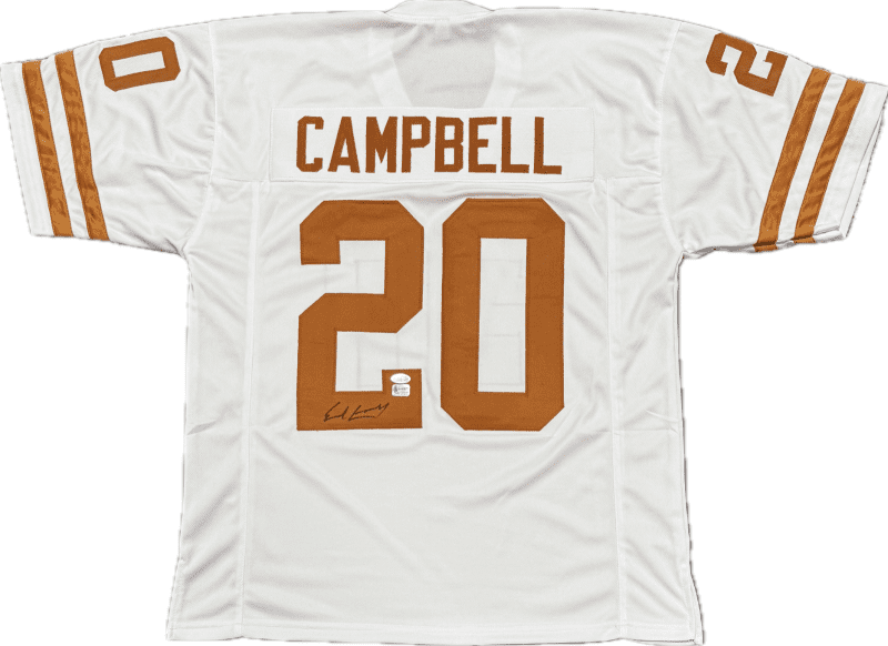 Earl Campbell Signed Autographed Custom White Orange Jersey JSA Authentication
