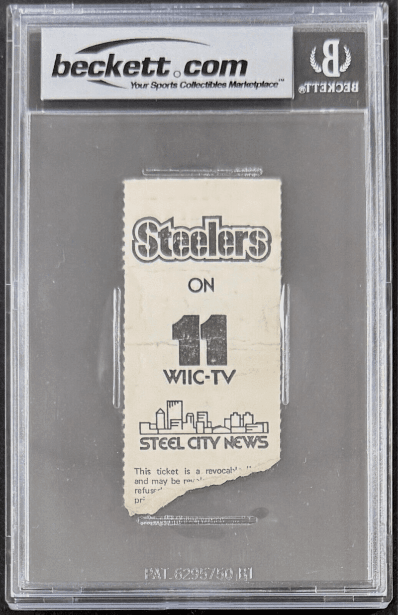 Earl Campbell Signed Houston Oilers vs Steelers Sep. 7 1980 Ticket Stub Beckett - Image 2