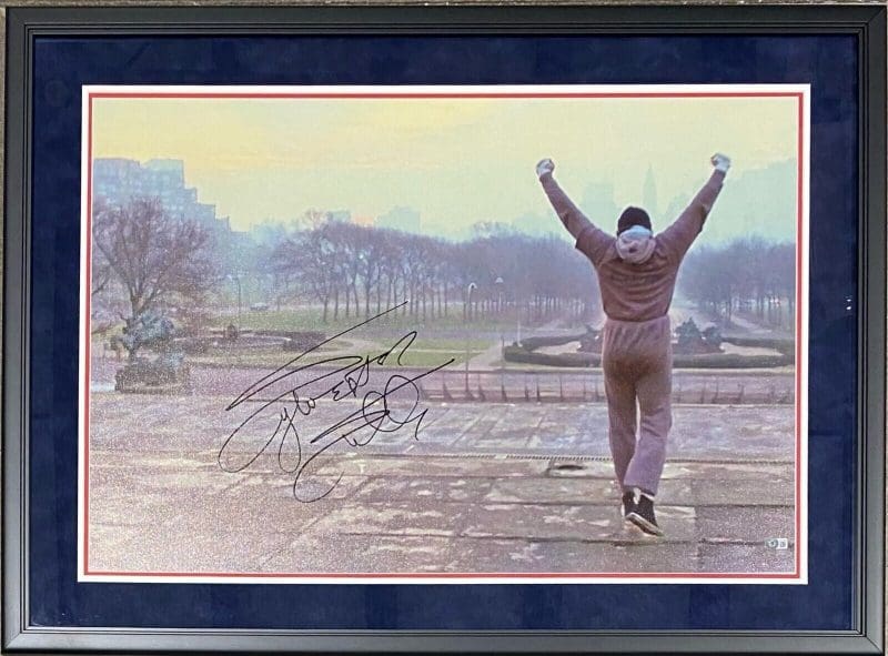 Sylvester Stallone Signed Rocky I Framed Canvas 24x36 Beckett Authen