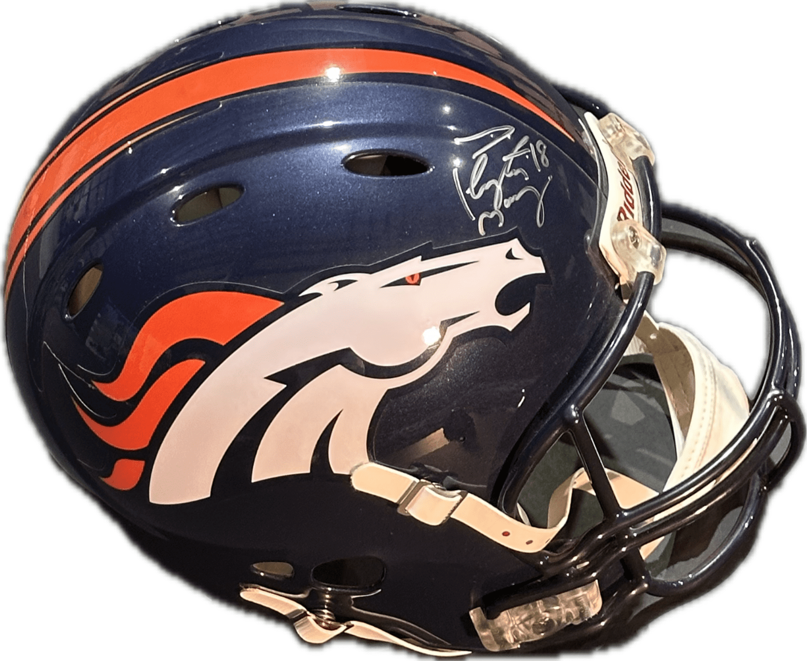Payton Manning Denver Broncos Signed Full Size Speed Pro Line Helmet PSA/DNA - Image 2