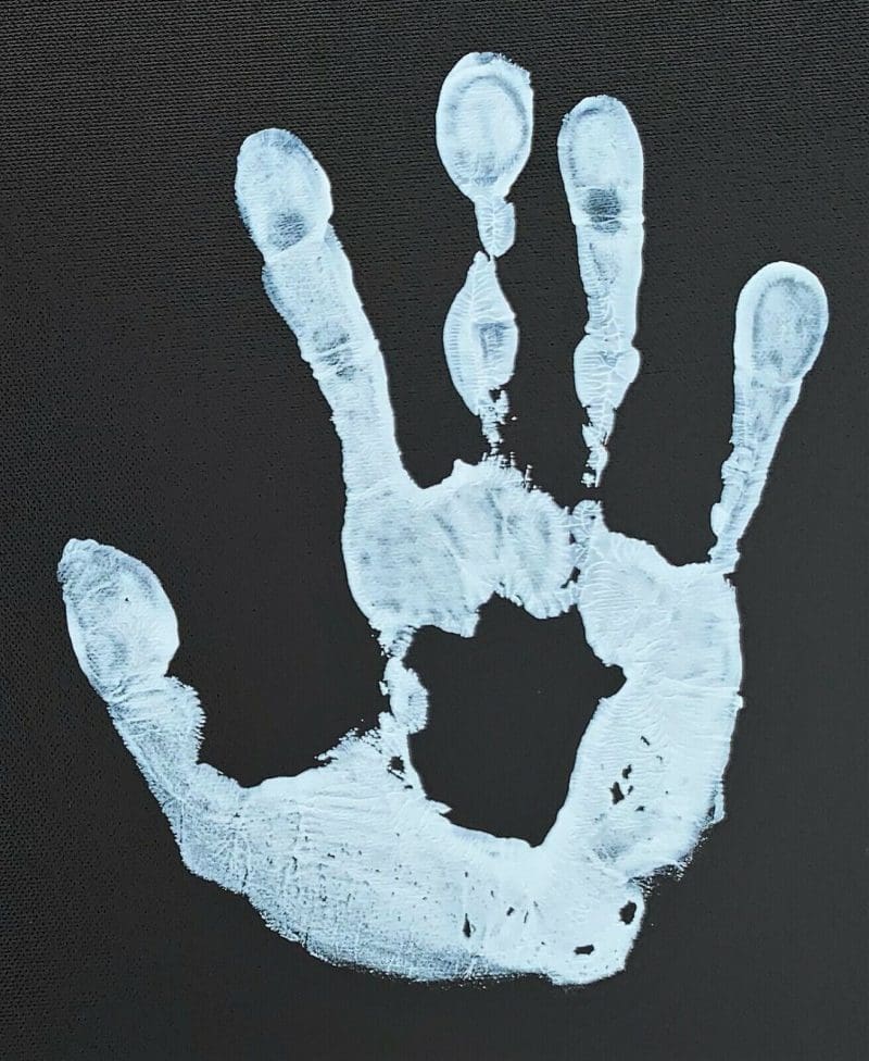 Julius Dr. J Erving  Handprint Unstretched 20x36 Canvas Signed JSA Z65909 - Image 3