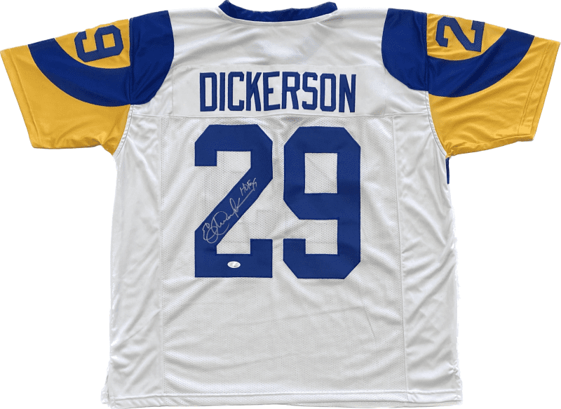 Eric Dickerson Signed Autographed Jersey JSA Authenticated White Blue Yellow