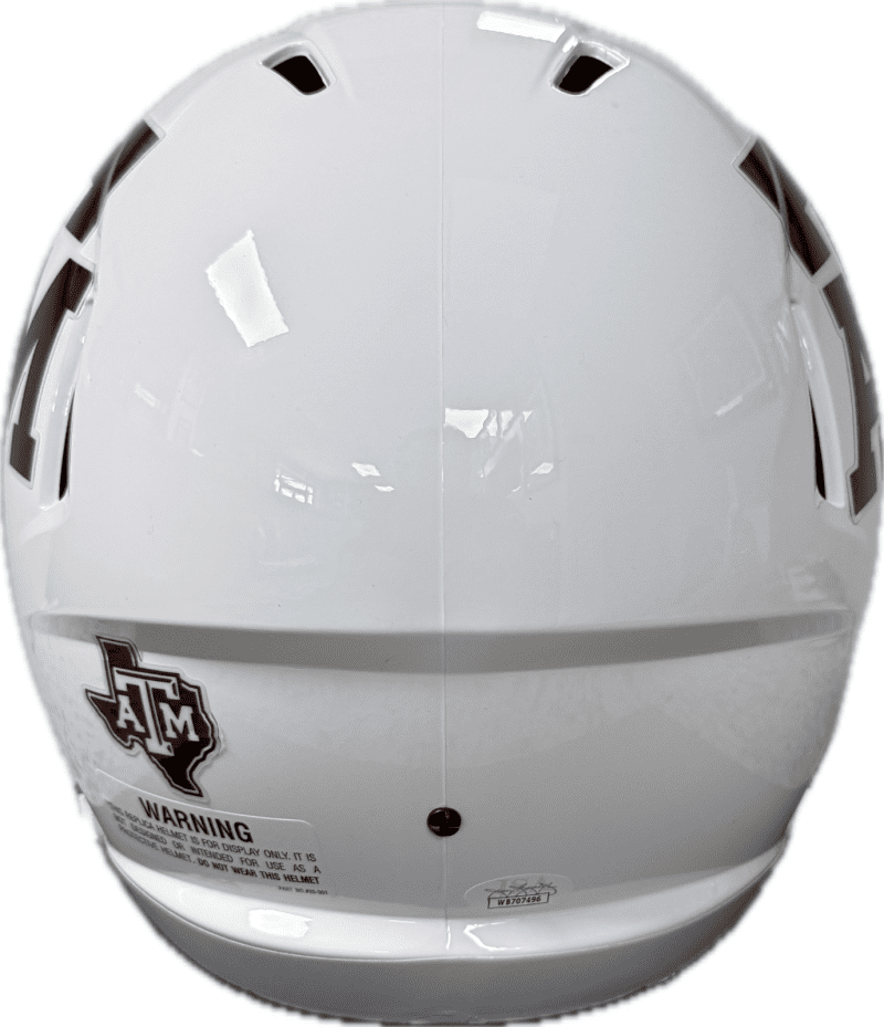 Marcel Reed Signed White A&M Speed Full Size Helmet JSA Authenticated Gig'em - Image 3