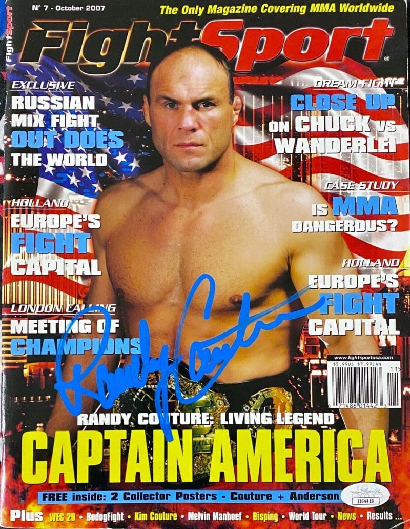 Randy Couture Signed Autographed Fight Sports Magazine JSA Authenticated