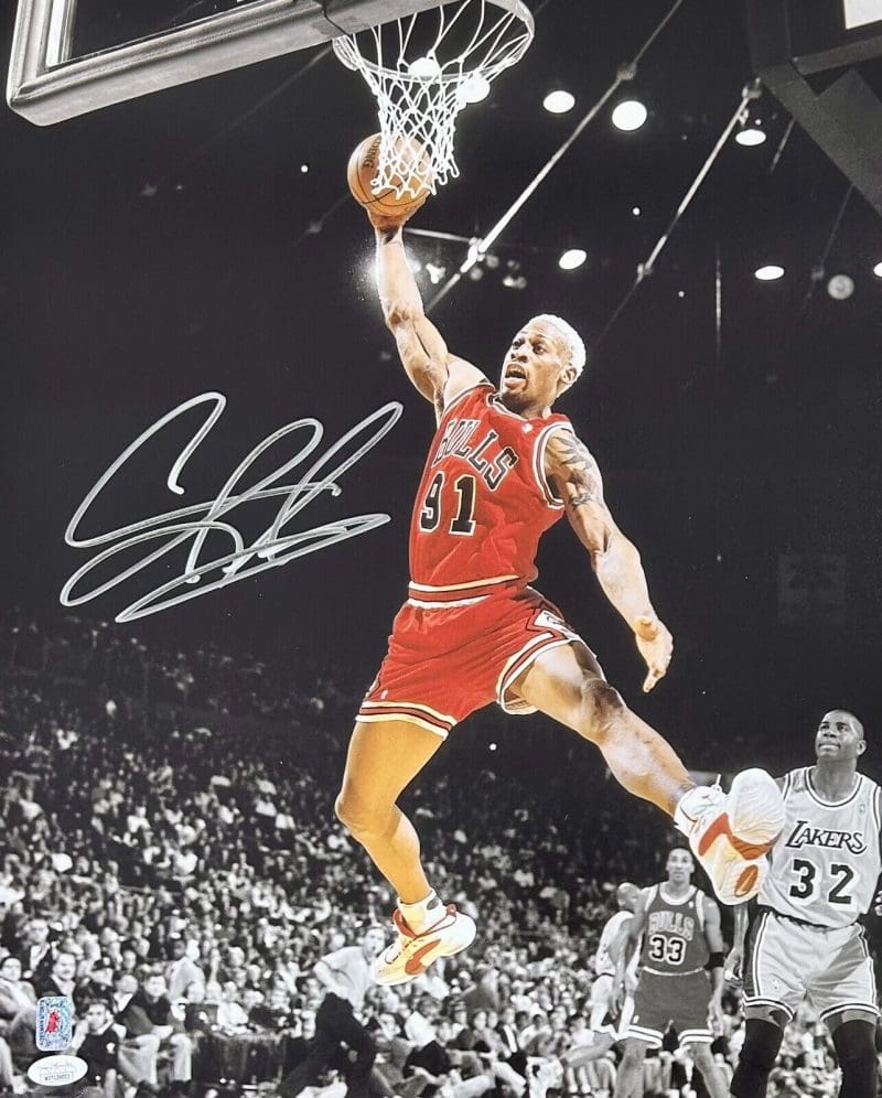 Dennis Rodman Signed Autographed 16x20 Photo JSA Authentic Chicago Bulls 6