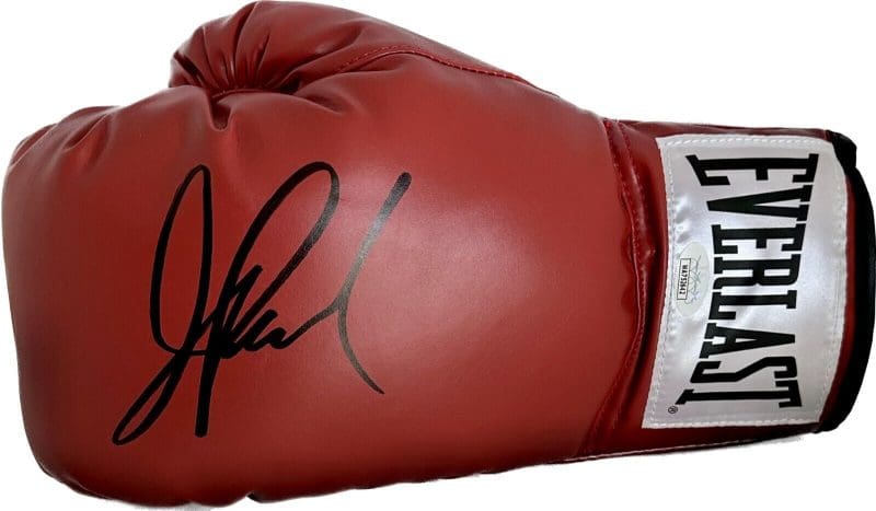 Jake Paul Signed Autographed Red Left Hand Boxing Glove JSA Witness Black