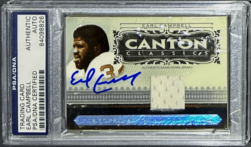 Earl Campbell Signed 2006 Donruss Playoff National Treasures Card PSA/DNA Oilers