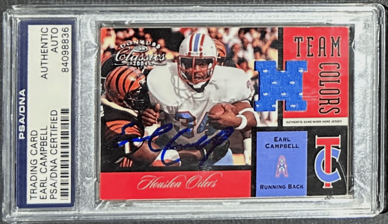 Earl Campbell Signed 2004 Donruss Classics Team Colors Card PSA/DNA Oilers