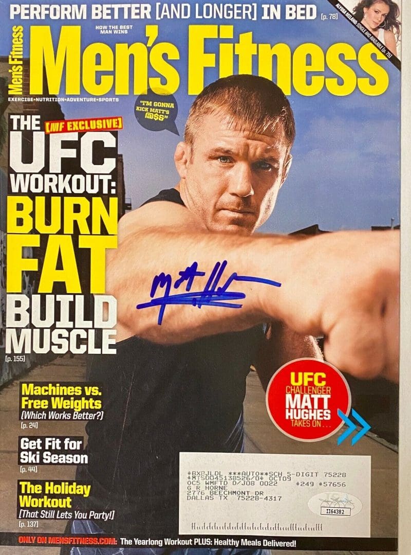 Matt Hughes Signed Autographed Men's Fitness Magazine Magazine JSA Authentic