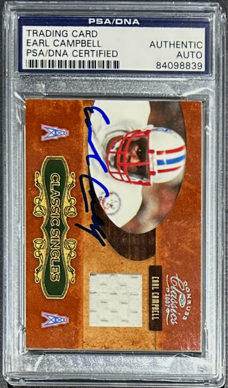 Earl Campbell Signed 2005 Donruss Classic VIP Membership Card PSA/DNA Oilers - Image 2