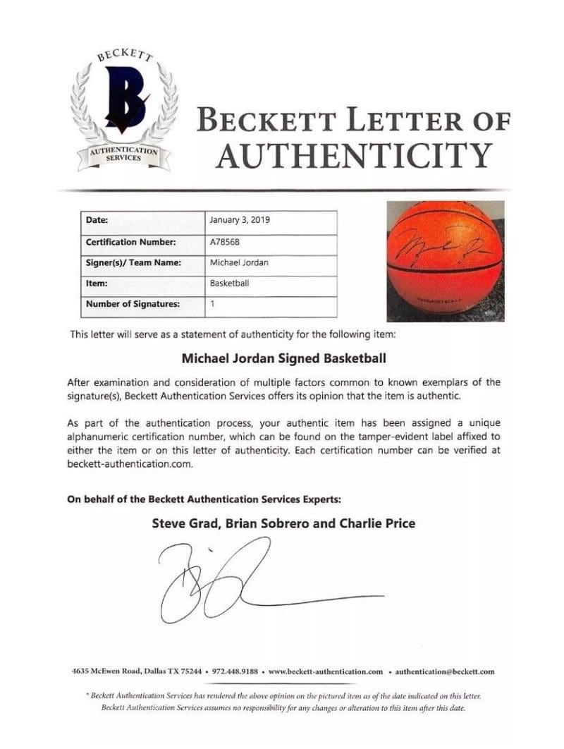 Michael Jordan Signed Spalding Bulls Official NBA Game Basketball Beckett & GOAT - Image 7