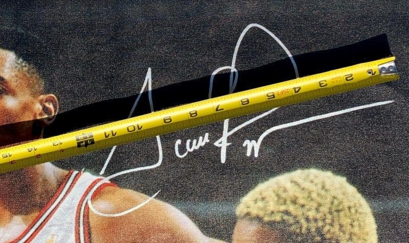 Scottie Pippen & Dennis Rodman Signed Autographed HUGE 42x50 Canvas JSA W275474 - Image 3