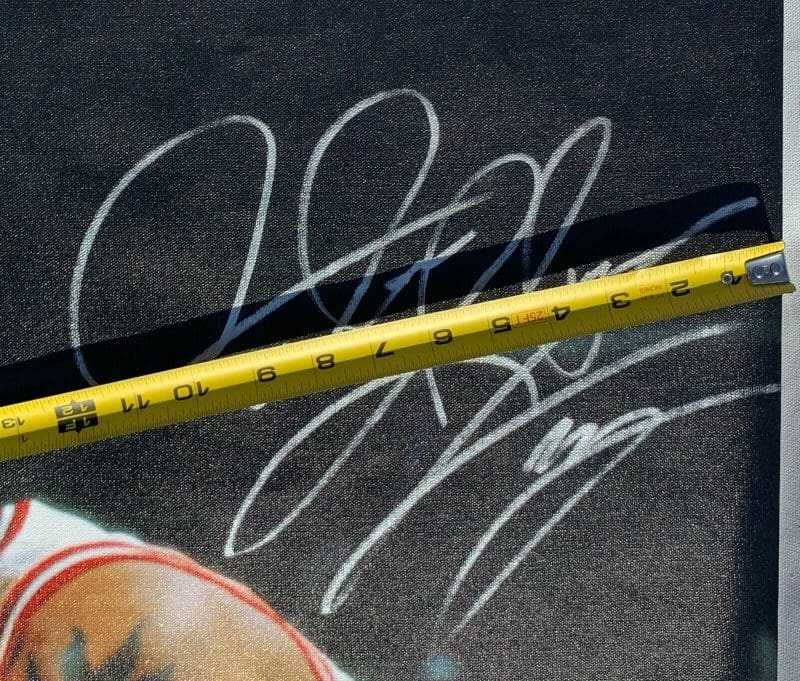 Scottie Pippen & Dennis Rodman Signed Autographed HUGE 42x50 Canvas JSA W275474 - Image 4