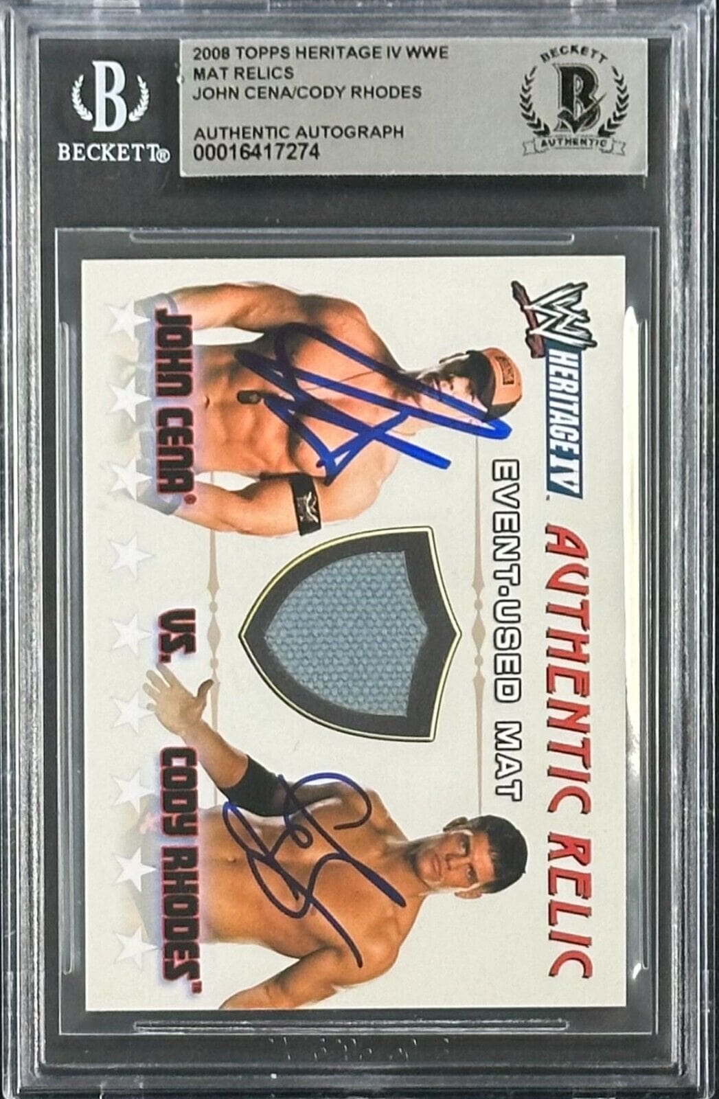 John Cena Cody Rhodes Signed 2008 WWE Topps Heritage IV John Cena Cody Rhodes Signed 2008 WWE Topps Heritage IV