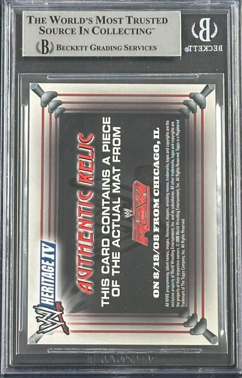 John Cena Cody Rhodes Signed 2008 WWE Topps Heritage IV Relics  Beckett 16417274 - Image 2