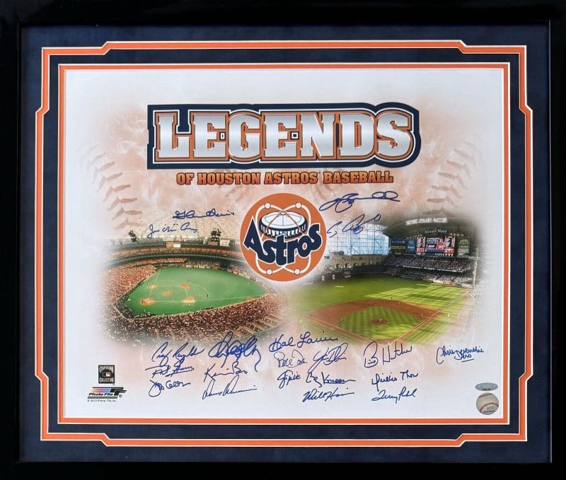 Houston Astros Legends Signed Framed 16x20 Photo TriStar Bagwell Biggio Cruz