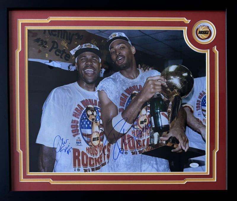 Mario Elie & Robert Horry Signed Autographed Framed 16x20 Photo JSA Authentic
