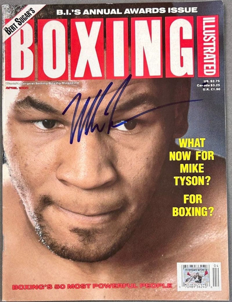 Mike Tyson Signed Boxing Illustrated Magazine Mike Tyson Authentic April 1992