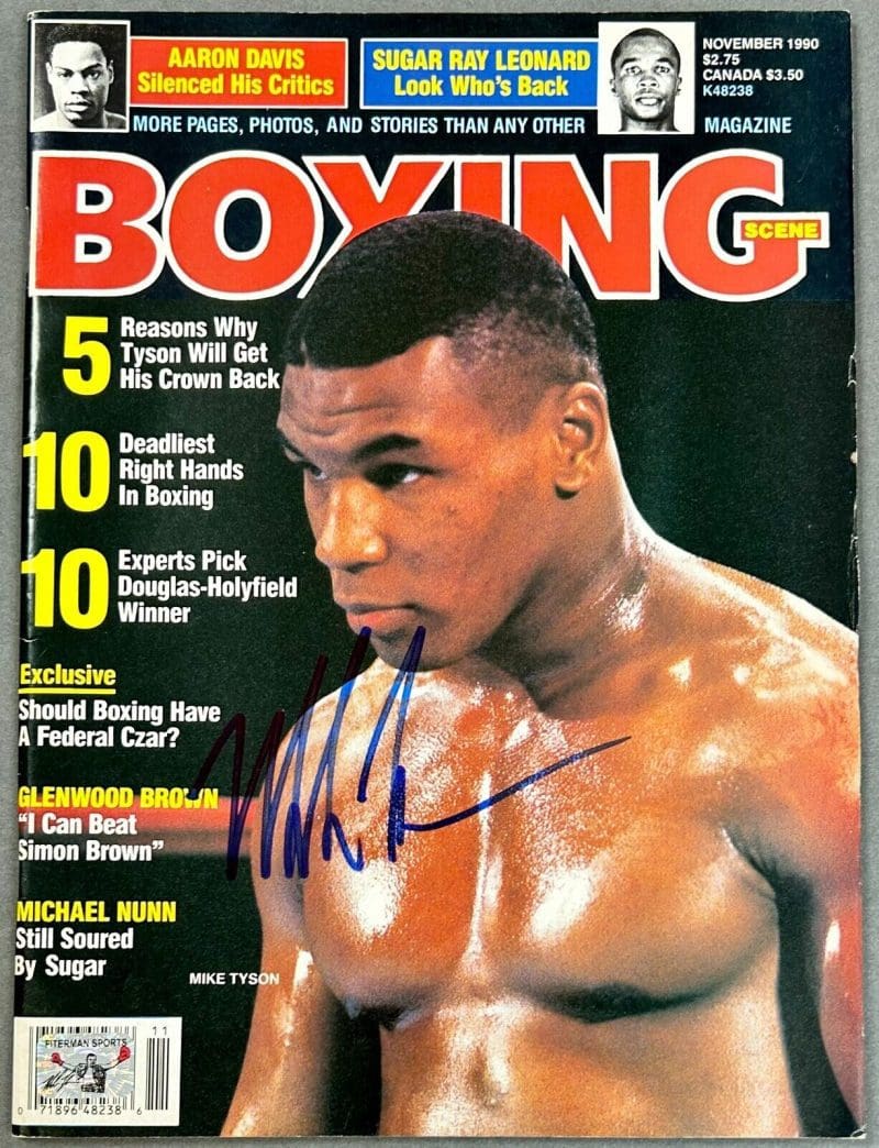 Mike Tyson Signed Boxing Scene Magazine Mike Tyson Authentic November 1990