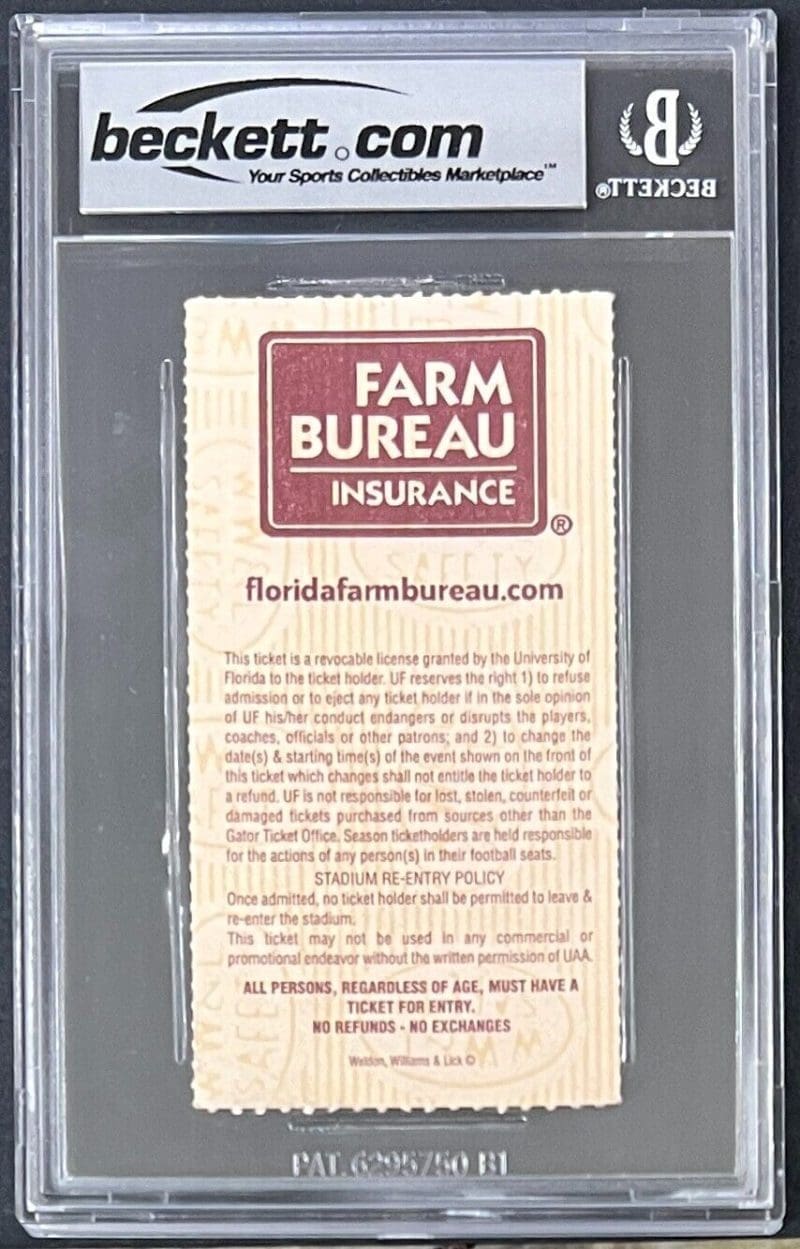 Tim Tebow Signed Promise Speech Gators Sep. 27 2008 Ticket Stub BAS NM-MT 8 - Image 2