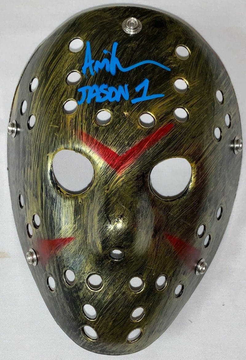 Ari Lehman Jason Voorhees Friday the 13th Signed Mask Beckett Jason 1 Gold Blue