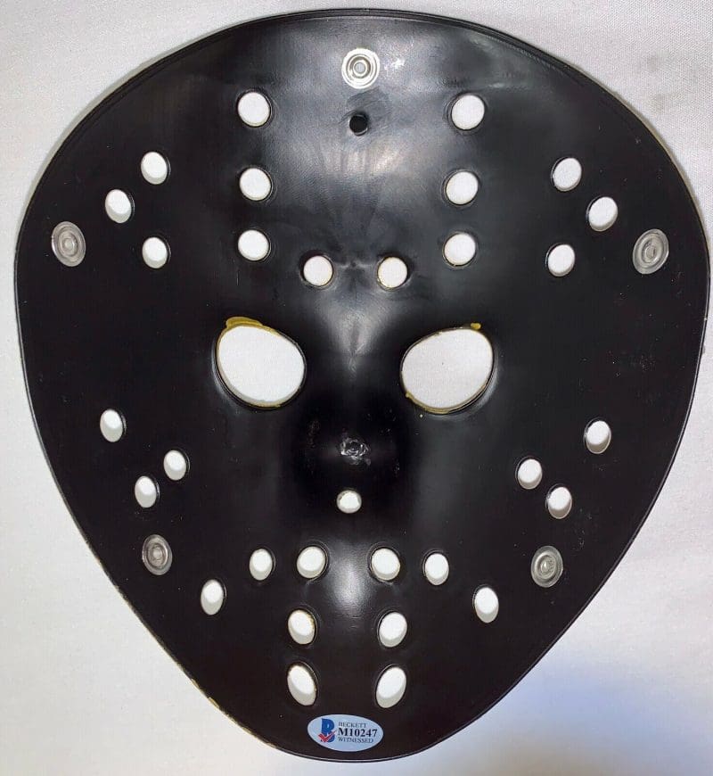 Ari Lehman Jason Voorhees Friday the 13th Signed Mask Beckett Jason 1 Gold Blue - Image 2
