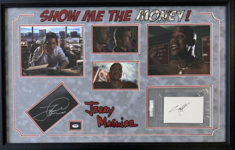 Tom Cruise Cuba Gooding Jr. Signed Autographed Framed Cuts PSA/DNA Authenticated