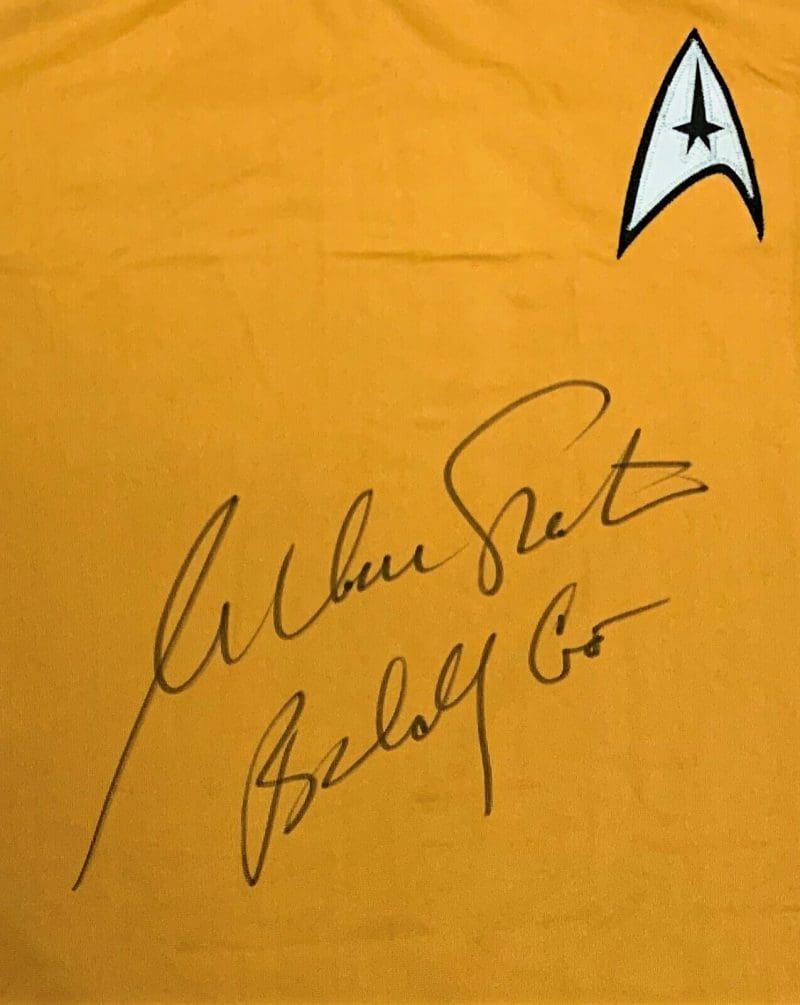 William Shatner "Boldly Go" Autographed Star Trek Shirt JSA Authentication - Image 2