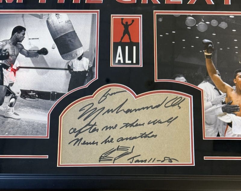 Muhammad Ali Signed Autographed Framed Cut with Sketch PSA/DNA QO9138 - Image 2