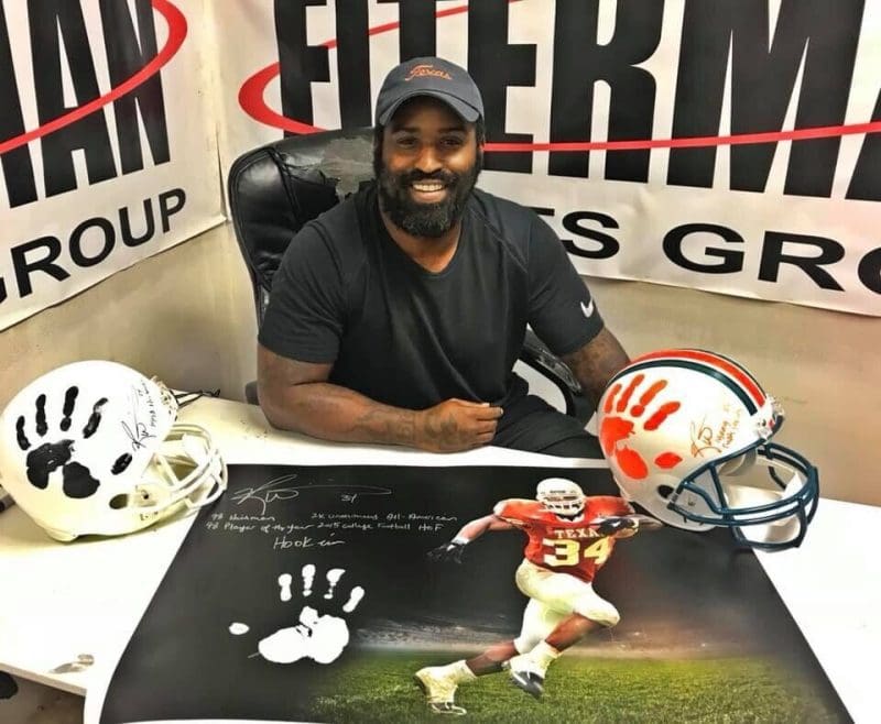 Ricky Williams Handprint Ustretched 20x36 Canvas Texas Signed JSA Z65926 - Image 8