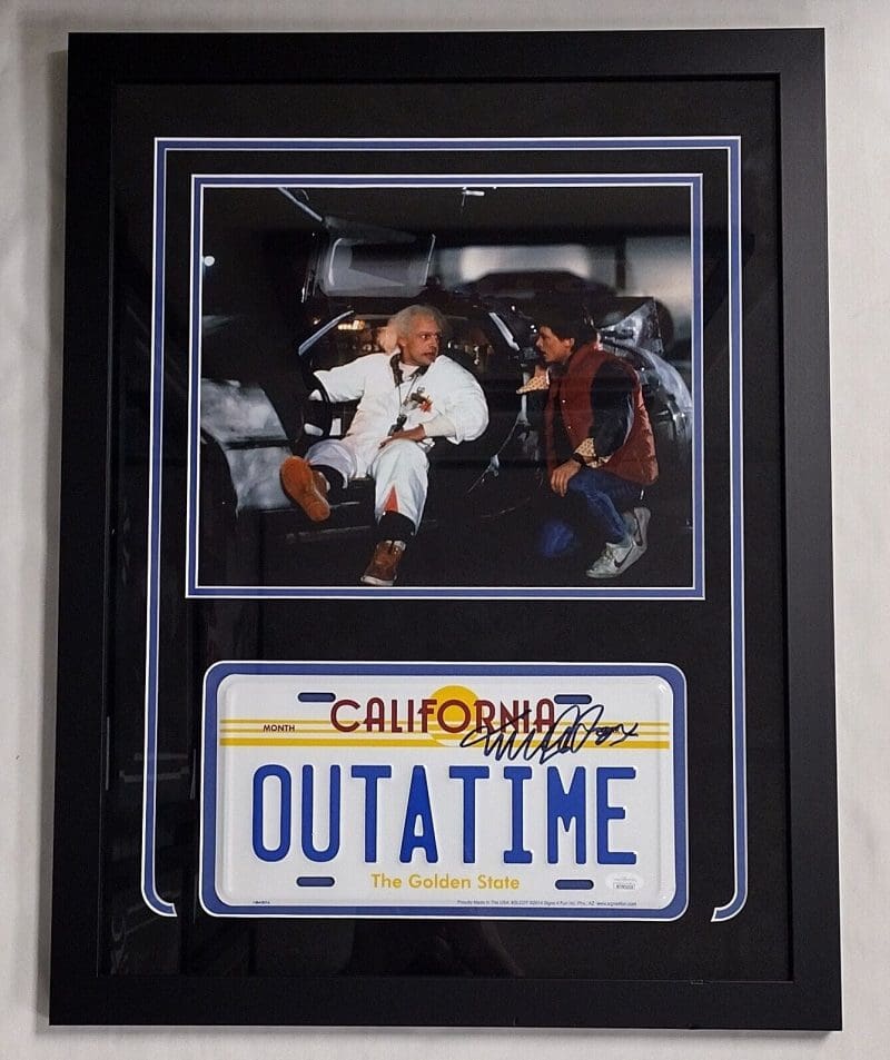 Michael J. Fox Signed Autographed Framed License Plate JSA Back To The Future