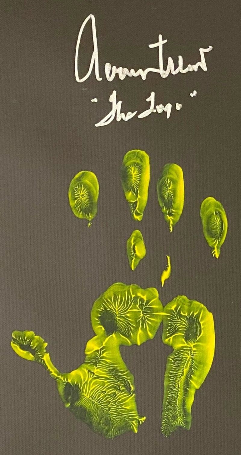 Jerry West Handprint Signed Autographed Unstretched 36x24 Canvas JSA The Logo 3 - Image 2
