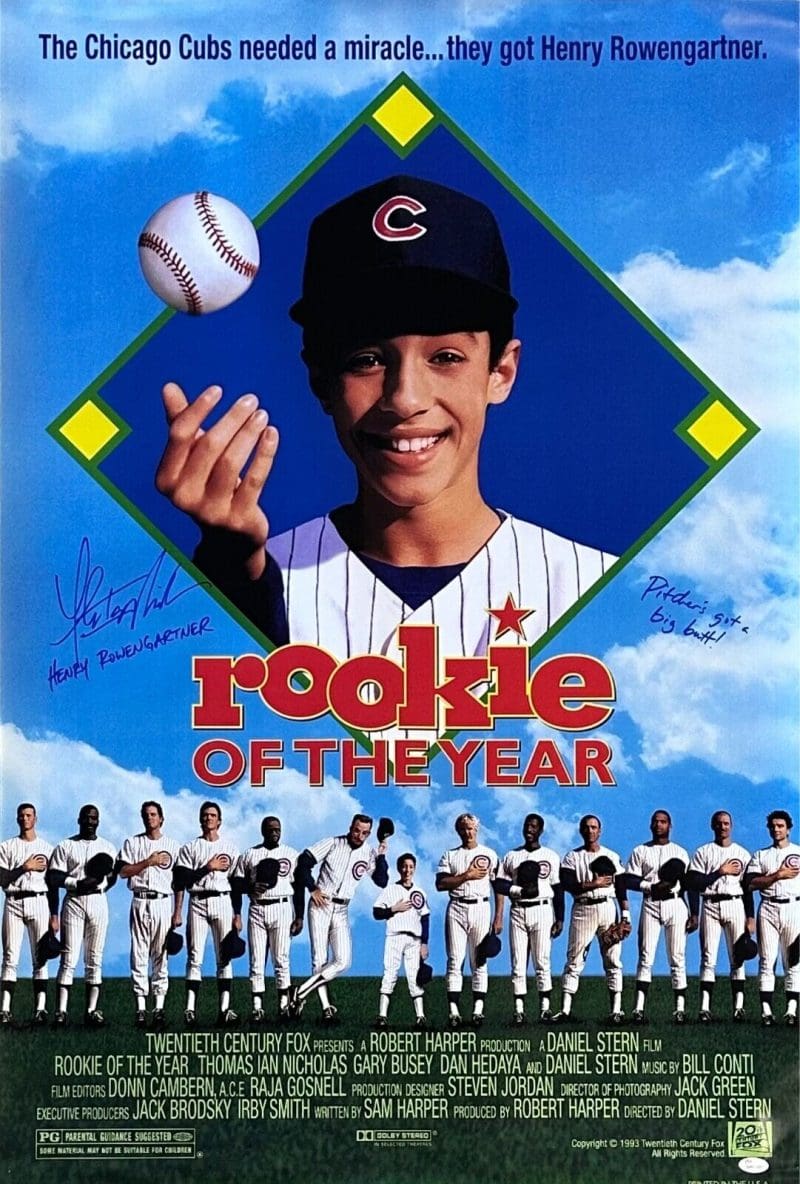 Thomas Ian Nicholas Signed Full Size Rookie of The Year Movie Poster 27x40 JSA