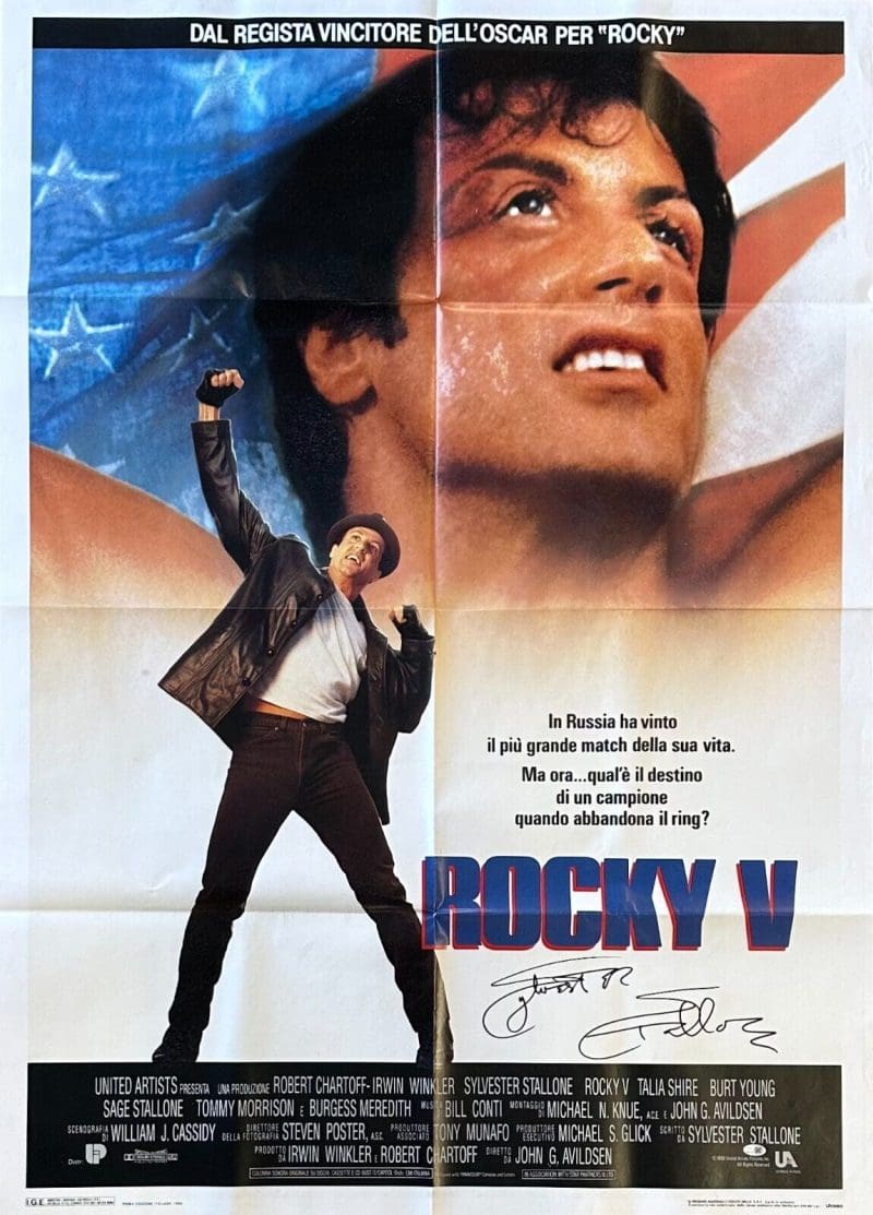 Sylvester Stallone Signed Rocky V Original 39x55 Poster JSA WB805056
