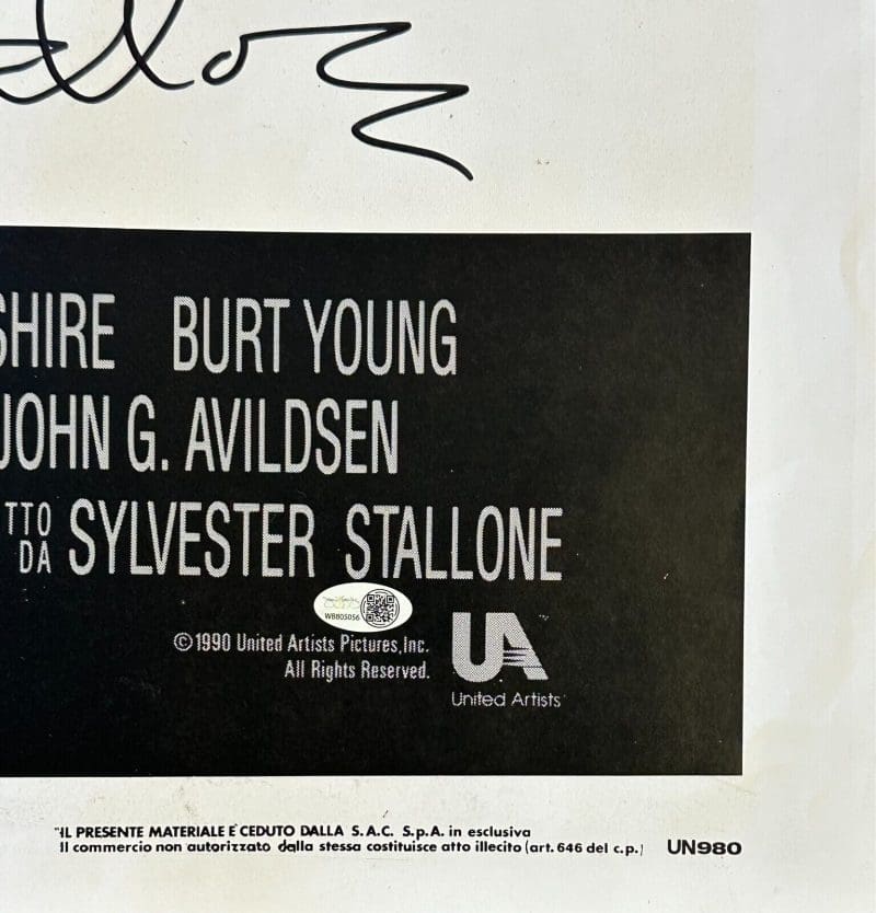Sylvester Stallone Signed Rocky V Original 39x55 Poster JSA WB805056 - Image 3