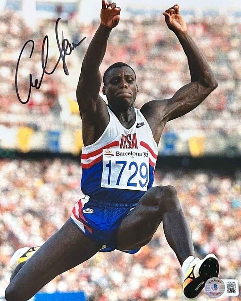 Carl Lewis Signed Autographed 8x10 Photo Beckett #9 Black