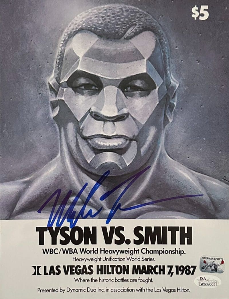 Mike Tyson vs Smith Autographed Signed Original Fight Program  JSA W689665.