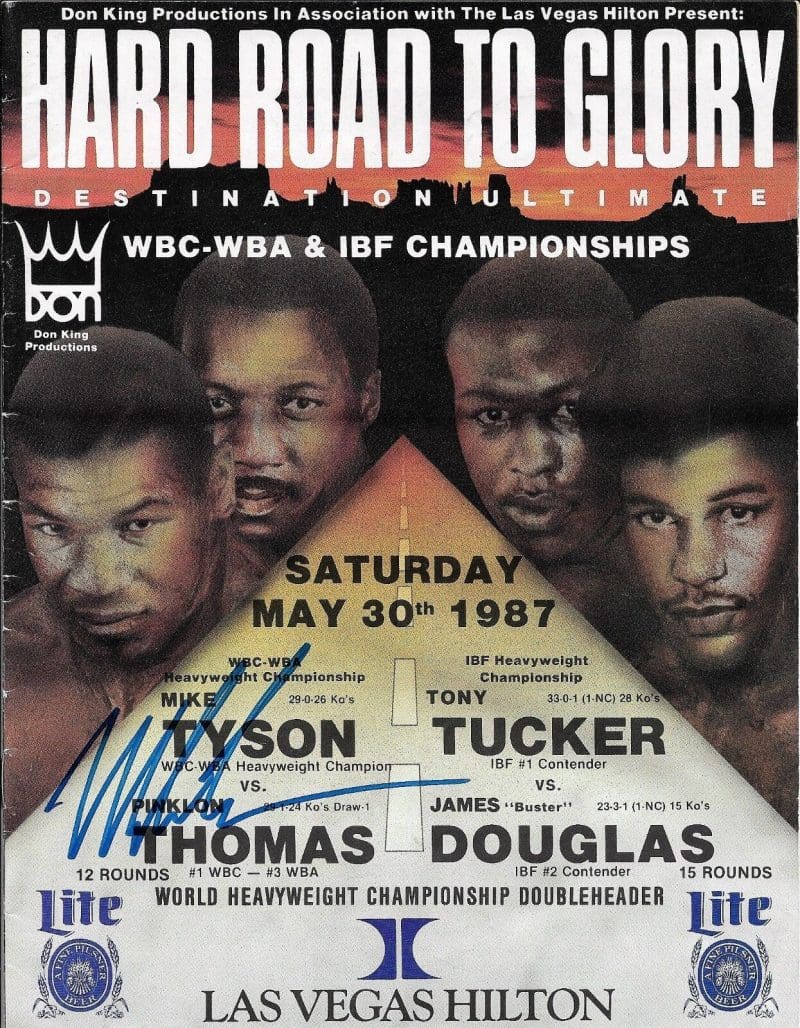 Mike Tyson vs Tucker Autographed Signed Original Fight Program  JSA Q688976.
