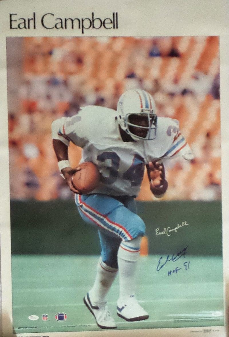 Earl Campbell Signed Autographed 1979 Sports Illustrated Poster JSA Authentic 1