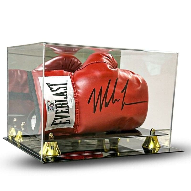 Mike Tyson Signed Red Boxing Glove with Acrylic Case JSA & Mike Tyson Hologram R