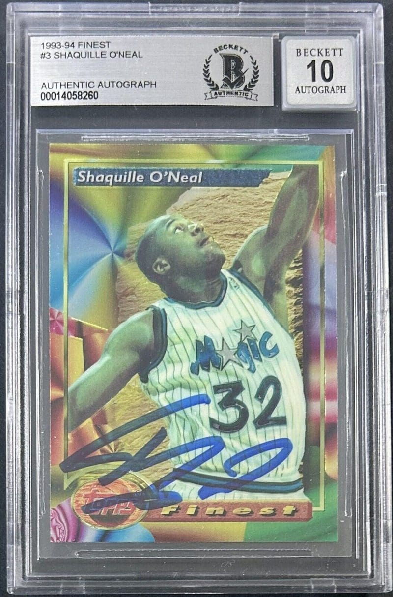 Shaquille Shaq O'Neal Signed 1993-94 Finest Card 3 Beckett