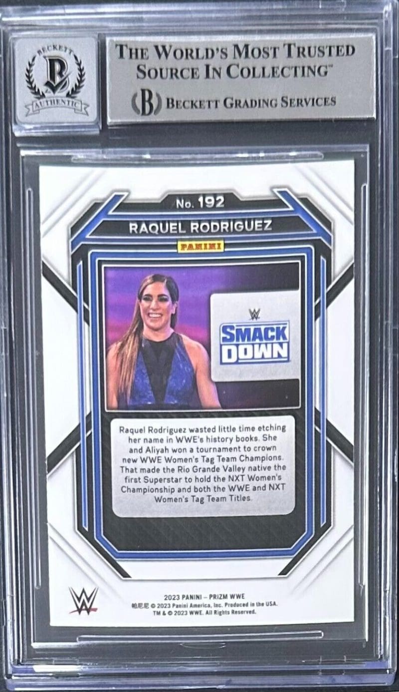Raquel Rodriguez Signed 2023 Panini Prizm WWE Card #192 Beckett - Image 2