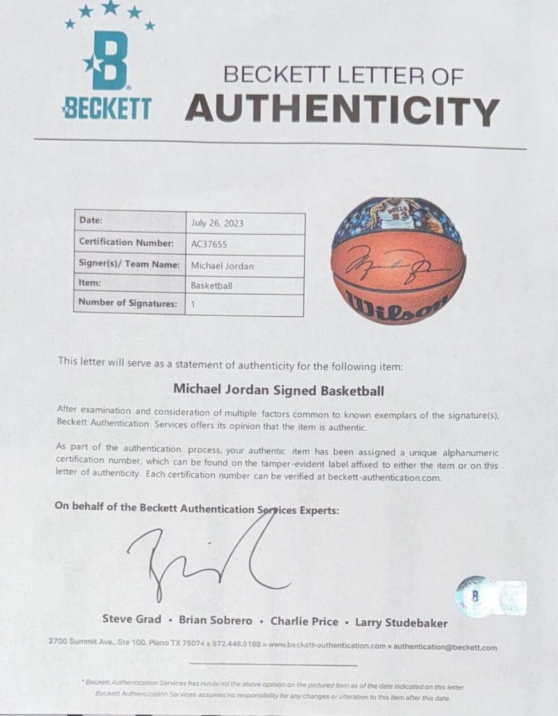 Michael Jordan Signed Hand Painted Wilson Basketball Beckett Upper Deck GOAT - Image 6
