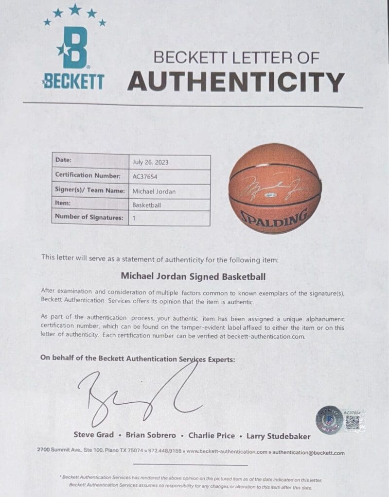 Michael Jordan Signed Spalding Official NBA Game Basketball Beckett & GOAT - Image 5