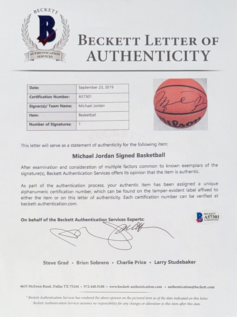 Michael Jordan Signed Wilson Jet Supreme Leather Basketball Beckett GOAT - Image 5