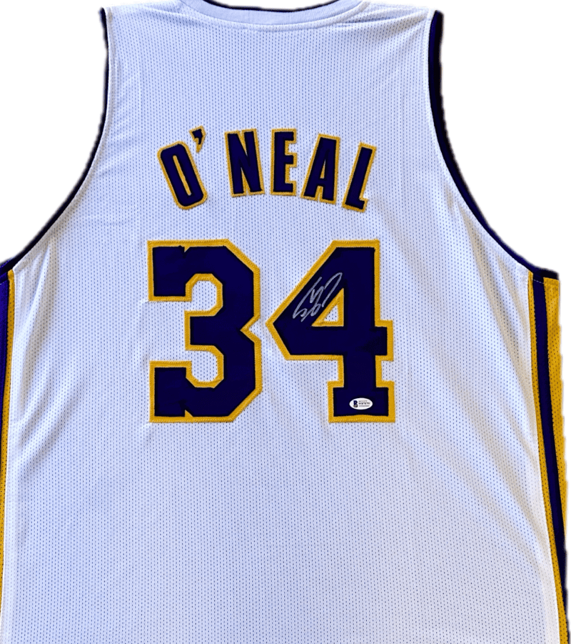 Shaquille "Shaq" O'Neal Signed Autographed White/Purple/Yellow Jersey Beckett