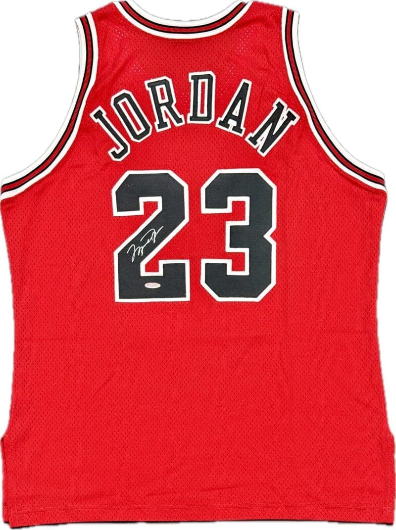Michael Jordan Signed Red Chicago Bulls NBA Jersey Upper Deck & GOAT