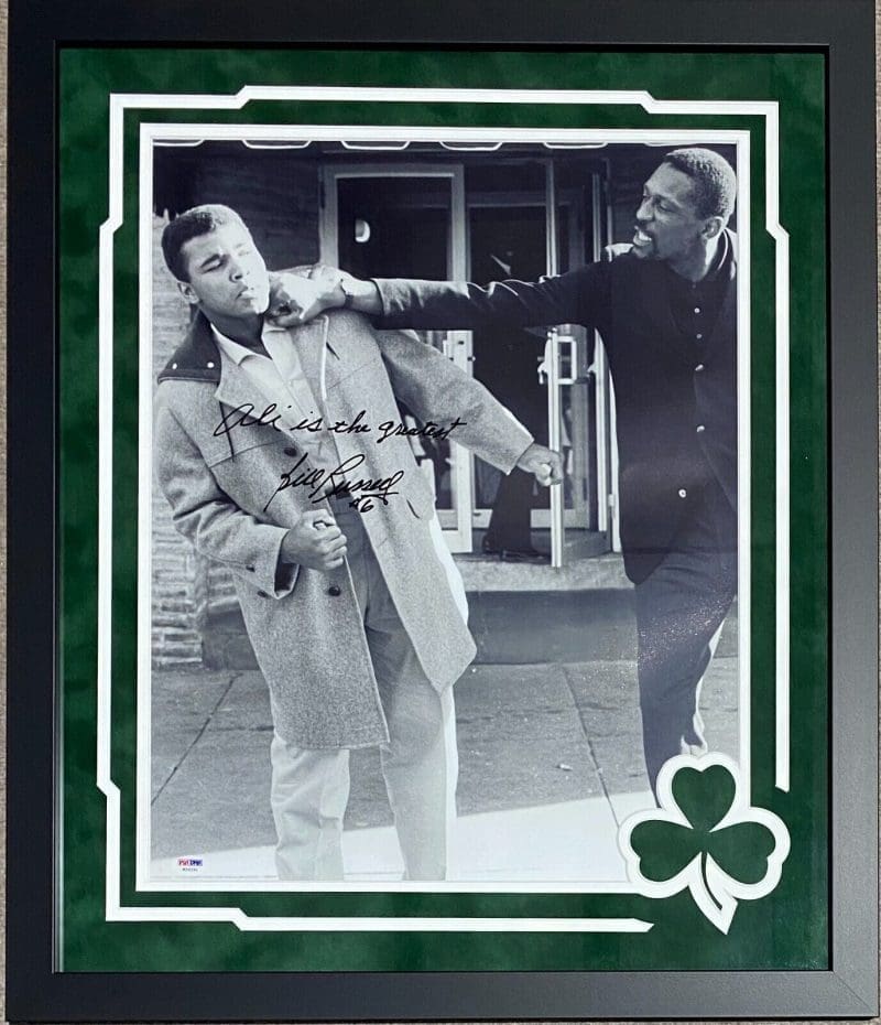 Bill Russell Signed Framed 16x20 Photo Ali is the Greatest PSA Authentic W26291