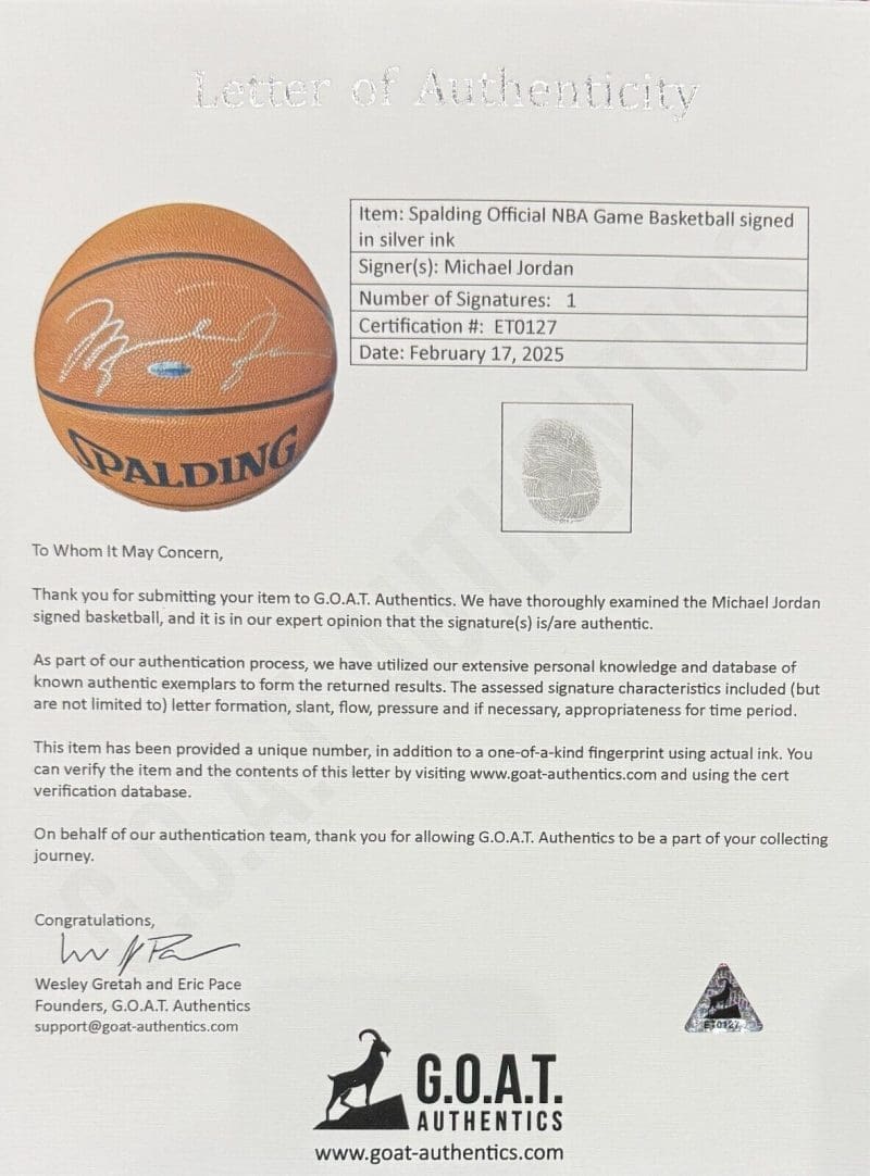 Michael Jordan Signed Spalding Official NBA Game Basketball Beckett & GOAT - Image 6